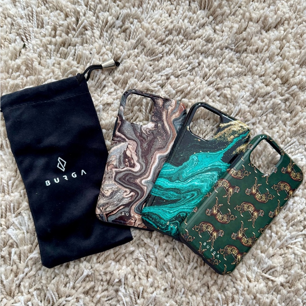 Burga iPhone 11 Pro Case Set - Marble, Teal, and Green